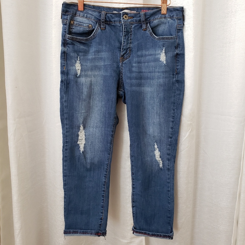 Distressed Skinny Cropped Jean